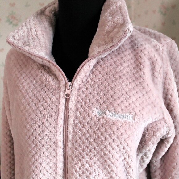 Columbia Fire Side Full Zip Sherpa Jacket, Dusty Pink, Warm Layer, Medium - Picture 2 of 11